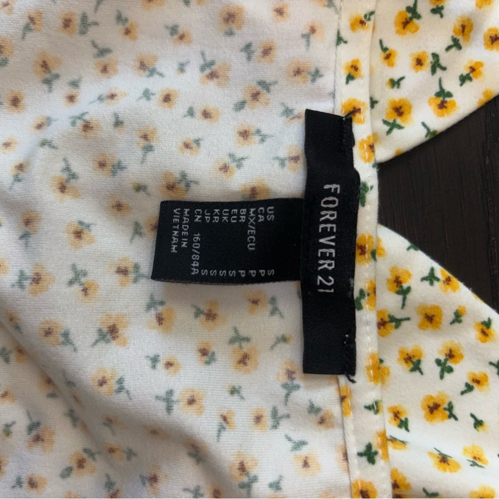 Forever 21 Yellow Floral Blouse